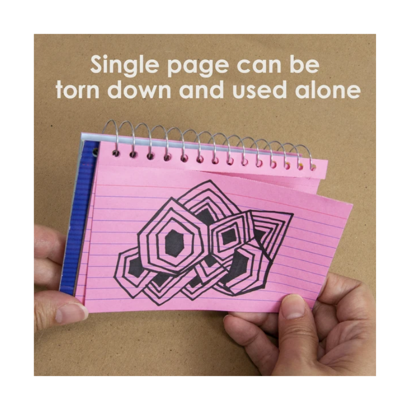 BAZIC 3" x 5" Spiral Bound Ruled Coloured Index Card (50 Sheets)