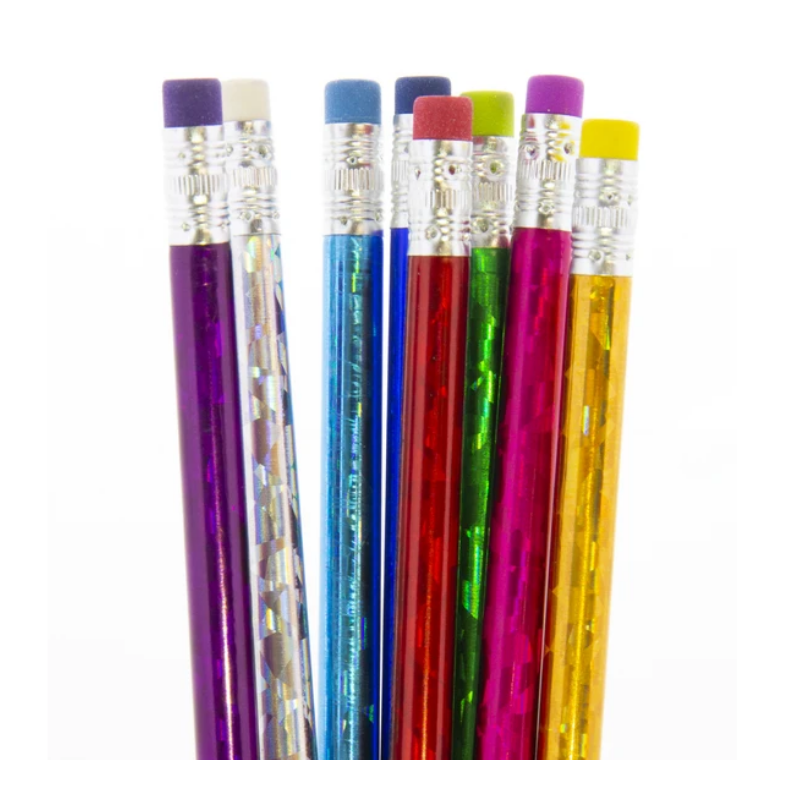 BAZIC Metallic Laser Foil Wood Pencil w/ Eraser (8/Pack)