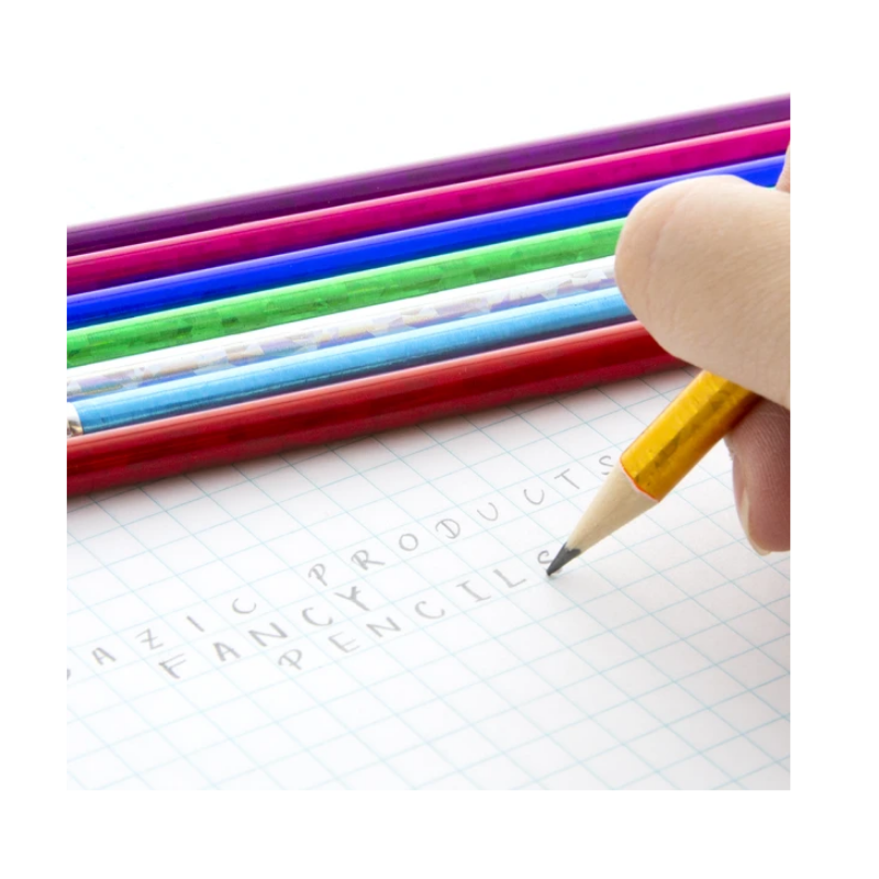 BAZIC Metallic Laser Foil Wood Pencil w/ Eraser (8/Pack)