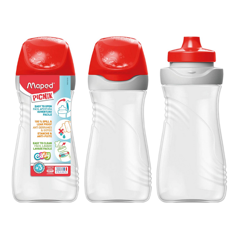 Maped Picnik Origin Spillproof Water Bottle - 19.6 Oz, Purple, Push-Button Lid, Dishwasher Safe, BPA Free