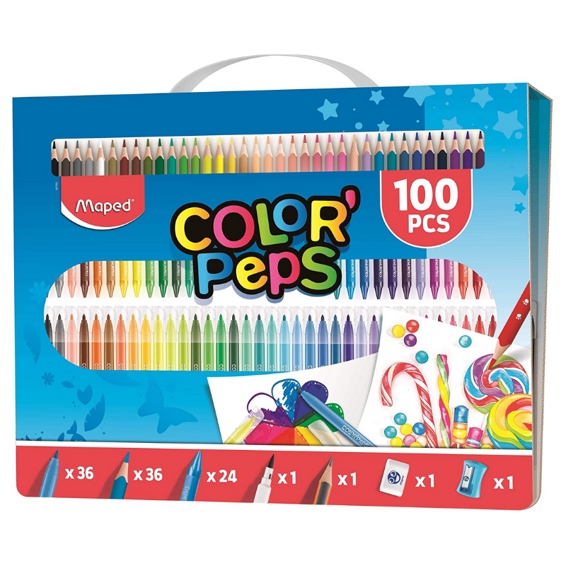 Maped Color' Peps 100pc Colouring Kit & Carry Case