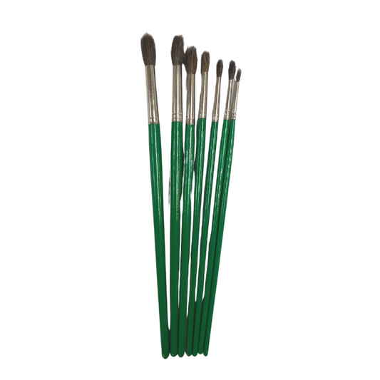 Marie Round Brown Bristles Long Handle Paint Brush