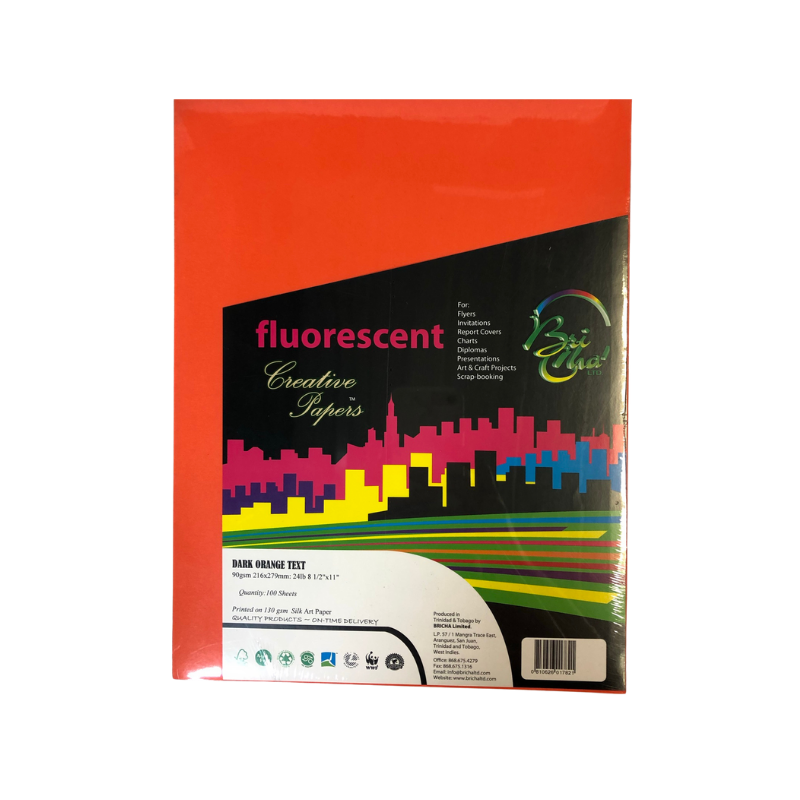 BriCha 90gsm Coloured Paper (100 Sheets) - 8.5" x 11"