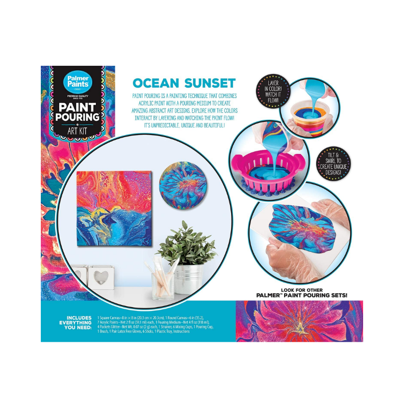 Cra-Z-Art Palmer Acrylic Paint Pouring Activity Kit - Ocean Sunset