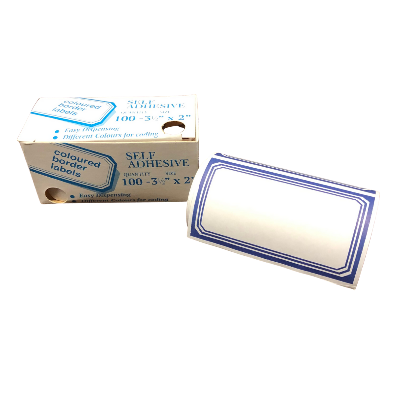 2" X 3.5" Blue Border Labels (100/box)