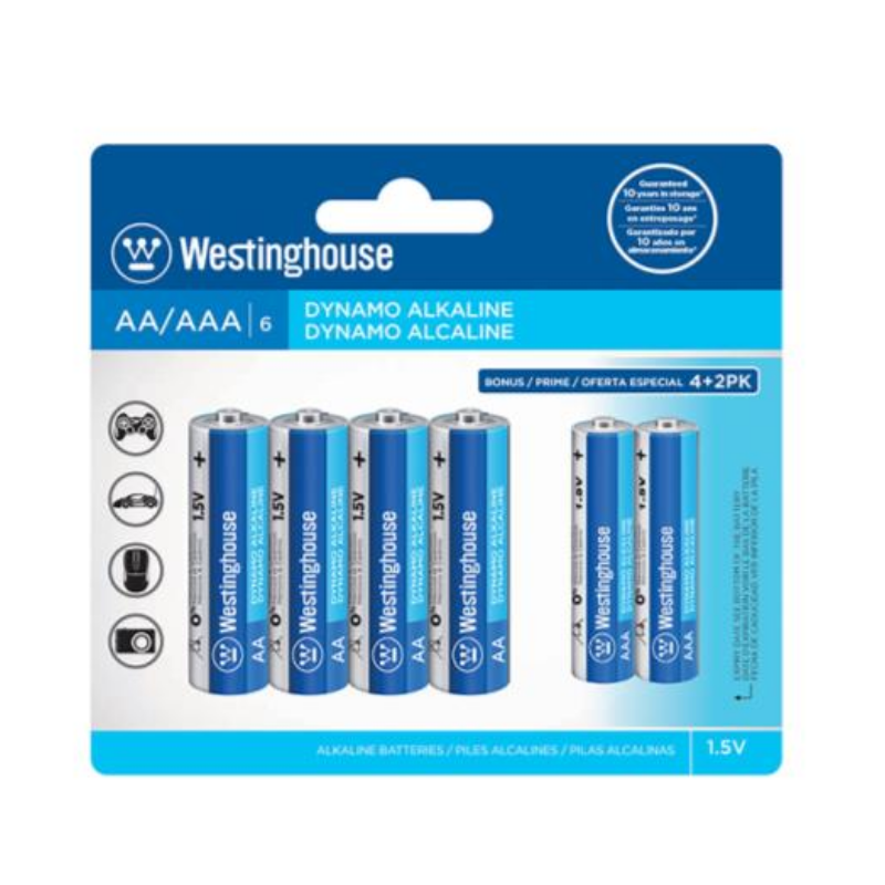 Westinghouse Alkaline AA Battery 4/Pk & AAA Battery 2/Pk