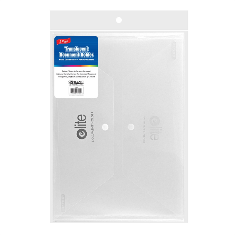 BAZIC Elite Letter Size Document Holder (2/Pack) - Clear