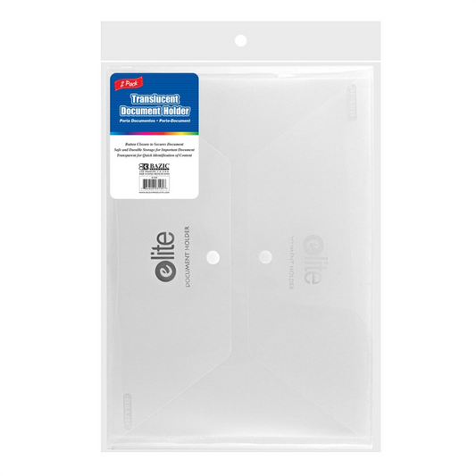 BAZIC Elite Letter Size Document Holder (2/Pack) - Clear